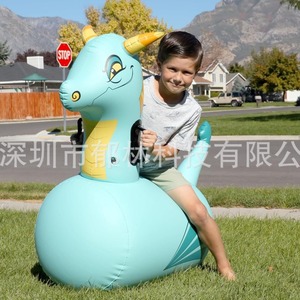 Caballo inflable de unicornio para niños, juguete de vinilo para montar, equipo de juego al aire libre, edad de 5 a 7 años, unisex - Product Image 3