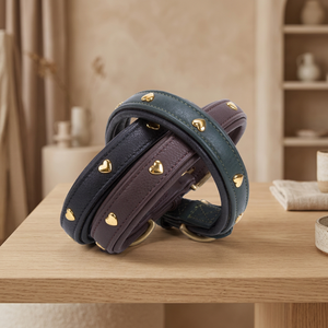 Custom Made Premium Quality Dog <b>Collar</b> All Sizes Available Soft Padding & Solid Pattern with Studs & Rivet Decoration - Product Image 2