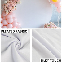 Housse de protection anti-plis pour arche circulaire 150 cm (4,92 pi) en tissu teint uni pour cadre métallique rond, accessoire de photomaton d'anniversaire