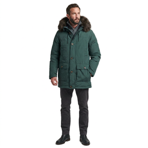 Men's Custom Autumn <b>Warm</b> Windbreaker <b>Jacket</b> Best Quality New Fashion Style Stand Collar Hooded <b>Waterproof</b> Reversible Front - Product Image 1