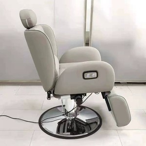 Fauteuil de Barbier Hydraulique Moderne Rembourré, Chaise de Coiffure Professionnelle avec Base Métallique, Fauteuil de Lavage pour Salon de Coiffure - Product Image 2
