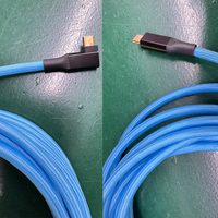 Cable de Carga y Datos USB-C 3.2 de Nailon Trenzado Azul de 5 Metros (16 pies) de Calidad OEM Utech, Velocidad de 20 Gbps y Entrega de Energía de 100 W, Conexión para Cámara