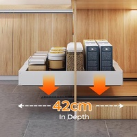 Tiroirs coulissants extensibles US 12 "-21" robustes fixes avec rouleau de film Nano adhésif étagère coulissante organisateur d'armoire de rangement