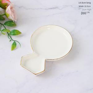 Piring Perhiasan Porselen Putih Bentuk Kotak Enam Sisi Gaya Klasik, Nampan Keramik untuk Hari Valentine, Hari Ibu, Perhiasan, Gelang, Cincin - Product Image 6