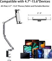 Convient pour 4.7-15.6 pouces téléphone iPad support pour bureau en alliage d'aluminium support de tablette pliable support de bras aérien support