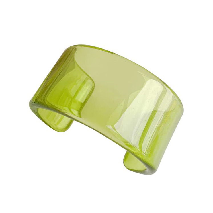 Big Wide Green Arm Cuff Jewelry Womens Wide Cuff Bracelet Transparent Clear Acrylic Bangles