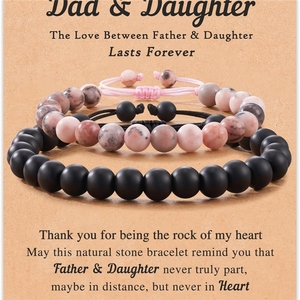 Braccialetto Artigianale da Ragazza <span class=keywords><strong>con</strong></span> Giada Verde, Pietra Zebra Rosa e Ciondolo <span class=keywords><strong>Volpe</strong></span> - Gioiello Trendy <span class=keywords><strong>con</strong></span> Perline, Regalo Perfetto - Product Image 2