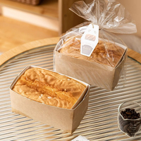 Boîte de papier d'emballage de gâteau de cuisson à haute température jetable cuisson pain grillé boîte de moule en papier kraft avec sac en plastique