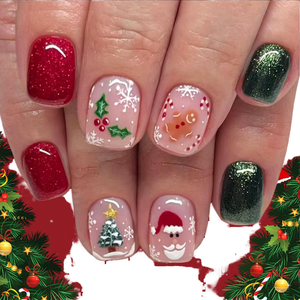 Autocollants <span class=keywords><strong>pour</strong></span> ongles de Noël, Père Noël, bonhomme en pain d'épices, flocons de neige, autocollants 3D <span class=keywords><strong>pour</strong></span> ongles, rouge, vert, paillettes, décorations de <span class=keywords><strong>manucure</strong></span> de Noël - Product Image 1