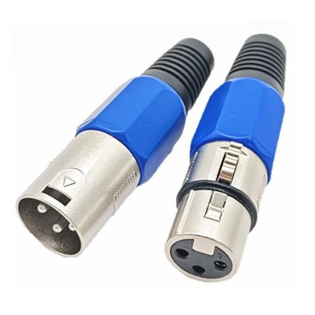 XLR Connector 3Pins Male and Female Microphone Audio Cable Connector XLR Adapter Connectors