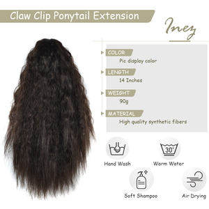 Extensiones de cabello de cola de caballo ondulado rizado Clip de garra sintética en postizos de cola de caballo Clip de garra de onda rizada Cola de caballo de aspecto <span class=keywords><strong>natural</strong></span> - Product Image 2