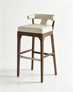 <span class=keywords><strong>Tabouret</strong></span> de bar courbé de style néo-chinois, siège rembourré pour hôtel, bistrot, salle à manger privée, réception d'hôtel familial - Product Image 2