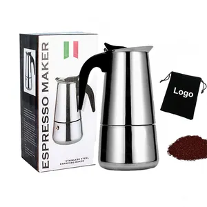 Espresso Promosi Portabel Pembuat Kopi Pour Over Pintar Kompor 430 Stainless Steel Moka Pot Italia Pembuat Kopi Lainnya