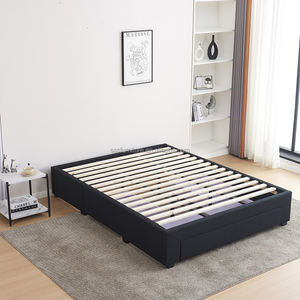 Каркас мягкой кровати с ящиками для хранения, прочная поддержка, льняная тканевая основа для кровати для взрослых - Product Image 2