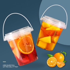 1000ml Eco Friendly PP Logo personnalisé Gobelets en plastique Thé au lait Seau à thé aux fruits Gobelets en plastique - Product Image 5
