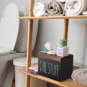 Banc de rangement en bois grande capacité pour adolescents, boîte organisatrice pour affaires de filles avec couvercle à fermeture lente pour salon - Product Image 3