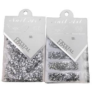 Diamants de verre à fond plat HQ Mixed Proc Discount, 4 grilles, pour accessoires de bijoux, nail art et création DIY, diamants ronds en cristal - Product Image 2