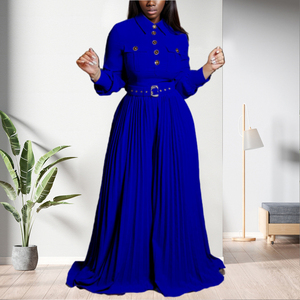 Combinaison plissée unie à manches longues pour femme – Prix de gros – Tendance mode - Product Image 3