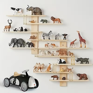Étagères en bois pour jouets d'enfants, présentoir en bois pour chambres d'enfants, présentoir pour figurines et poupées, étagère <span class=keywords><strong>murale</strong></span> flottante en bois - Product Image 4