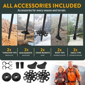 Leo núi cực đóng mở Bắc Âu đi bộ đường dài cực gấp đi bộ gậy, đi bộ đường dài gậy nhôm có thể gập lại leo núi đi Bộ gậy - Product Image 6