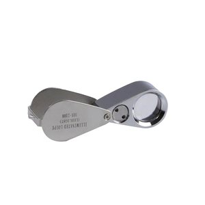 Two LED Lights MG21007 <strong>Triplet</strong> <strong>Lens</strong> Diamond Insects Magnifiers Folding Metal Jewelers Eye Loupes 30X21mm 30X Magnifier - Product Image 4