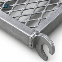 Planche de coffrage industrielle personnalisée en acier HDG avec grille Exp et extrémité à crochet en C 3000x240x65mm EN1065 pour support de coffrage de construction d'entrepôts