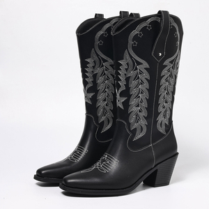 <span class=keywords><strong>Stivali</strong></span> da Cowboy in <span class=keywords><strong>Ecopelle</strong></span> con Ricami per Donna, Fodera in Rete, Moda Femminile - Product Image 3