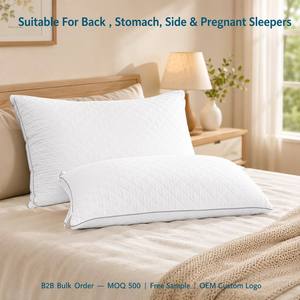 Almohada Acolchada de la Colección Hotel, Suave, Alternativa al Plumón, con Borde Ribeteado, para Dormir de Lado, Boca Arriba o Boca Abajo - Product Image 6
