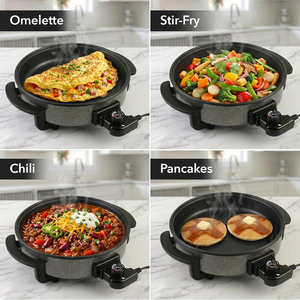 Hot Selling Multifunctional Deep Grill <b>Pan</b> Pizza Maker <b>Egg</b> Fry Cooking Pot Electric Skillets with Lids - Product Image 4