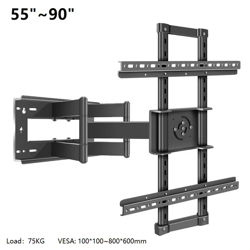 Supports de télévision à mouvement complet Écran vertical TV Rotation à 90 degrés Support mural pivotant Plat 55 - 90 pouces DY993