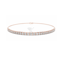 Bracelet demi-barre en diamant de laboratoire, chaîne en or massif 14 carats, luxe minimaliste, superposable, unisexe, pour fiançailles et soirées