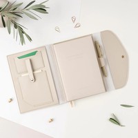 Porte-documents en cuir PU, porte-blocs de documents professionnels, porte-documents de gestionnaire, fournitures de bureau, carnet à feuilles mobiles A5 recouvert de cuir