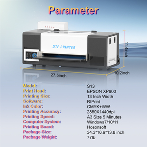 Máquina de Impresión de Ropa de 13 Pulgadas con Cabezales XP600, Impresora DTF A3 de Inyección de Tinta con Rollo de Película de 30 cm, Juego de Tinta y Tóner para Horno - Product Image 3