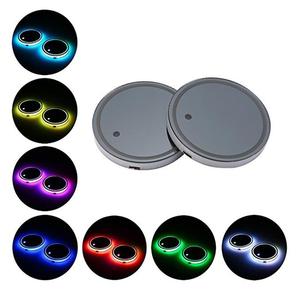 Posavasos LED para Coche con Carga USB, Alfombrilla RGB para Bebidas, Decoración Interior - Product Image 1