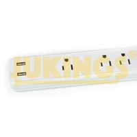 Multiprise de protection contre les surtensions à 7 prises, 300 Joules, cordon d'alimentation de 90 cm, chargeur USB, blanc, avec gaine OEM, carte SDK, 125V