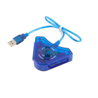 Adaptateur de manette USB pour manettes PS2, adaptateur de manette double port vers PC USB avec lecteur CD