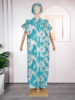 Nouvelle Robe Longue Florale de Luxe en Tissu 3D de Haute Qualité avec Foulard, Modèle Boubou Riche pour Femme K0850