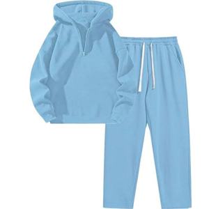 Conjunto Deportivo Informal de 2 Piezas para Mujer, Sudadera con Capucha y Pantalones Deportivos, Color Gris, para Otoño, Tela de Poliéster, Diseño con Bolsillos - Product Image 5