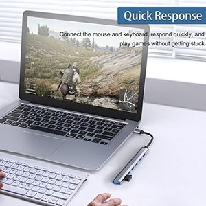 <span class=keywords><strong>Mini</strong></span> USB Hub de 7 puertos, extensor divisor USB de aleación de aluminio para ordenador portátil, PC, MacBook, <span class=keywords><strong>Mac</strong></span> Pro, <span class=keywords><strong>Mac</strong></span> <span class=keywords><strong>Mini</strong></span>, iMac, Surface Pro, USB 3,0 - Product Image 3