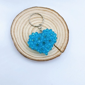 Factory Wholesale 6mm Acrylic Beads Handmade Car Keyring Cion <b>Purse</b> Holder Promotion Gift Women <b>Cute</b> Tiny Heart Charm Keychain - Product Image 2