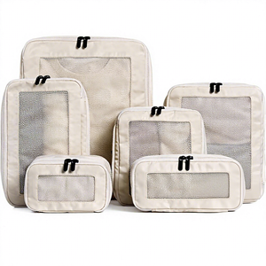 Sacs de rangement pour valises, cubes de compression à double fermeture éclair pour vêtements, chaussures, organisateurs de bagages de voyage, logo personnalisé - Product Image 1