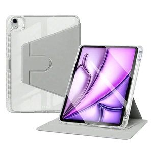 Rõ ràng Acrylic đứng trường hợp đối với <span class=keywords><strong>iPad</strong></span> 11 10/2024 Pro 11 inch/không khí 6 5 10.9 inch/Mini 7 360 xoay đứng bìa với chủ bút chì - Product Image 1