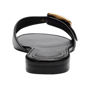 Sandales plates à boucle surdimensionnées pour femmes, à bride large unique, bout ouvert, chaussures d'été, vente en gros, OEM personnalisé - Product Image 4