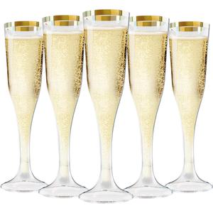 Verre à vin élégant jetable en verre trempé argenté incassable pour mariage et Thanksgiving - Product Image 3