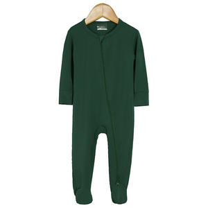 Fibre de bambou tricoté bébé vêtements à manches longues pieds barboteuse printemps automne été nouveau-né <span class=keywords><strong>combinaison</strong></span> fermeture éclair solide ramper costume - Product Image 5