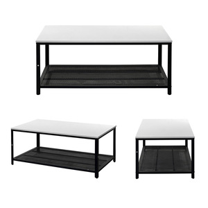 Cross-border furniture living room coffee table set, modern style, metal <b>frame</b>, simple rectangular coffee table, custom - Product Image 5