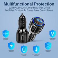 QC5.0 USB-A Port Ganda 30W PD pengisian Super cepat ponsel PD pengisi daya SCP mendukung earphone USB-C pengisi daya mobil OTP Tipe C