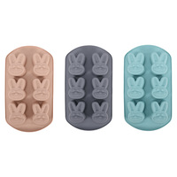 Moule à gâteau en silicone à 6 cavités en forme de lapin, antiadhésif, résistant à la chaleur, pour chocolat, pudding, desserts de Pâques faits maison, outil de pâtisserie