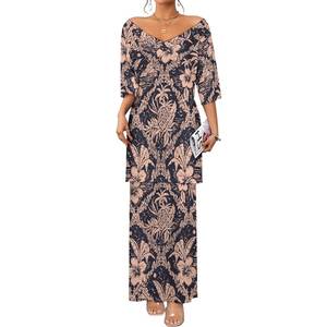 ชุดเดรสแขนสั้นคอวีสำหรับผู้หญิงชุดเดรสสไตล์ฮาวาย2ชิ้น - Product Image 6