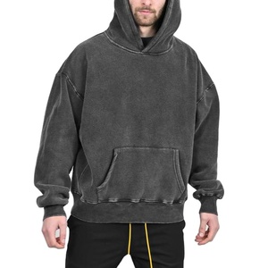 Sudadera con capucha oversize de algodón 100% pesado, estilo vintage lavado a la nieve, de fabricante chino de ropa urbana, superventas. - Product Image 4